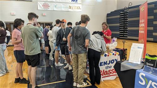 Students at Wonder Bread career booth